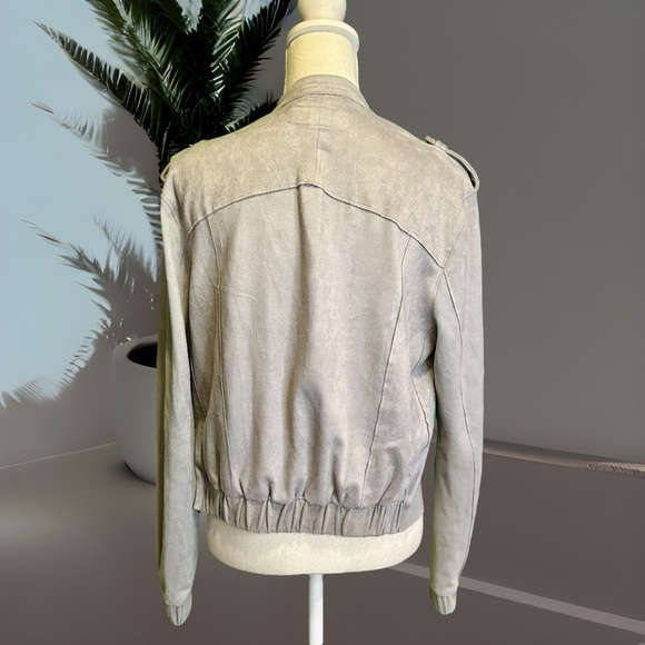 Blank NYC Vegan Suede Zip-Up Moto Jacket in “Vapor” Gray Size Medium - Picture 12 of 16